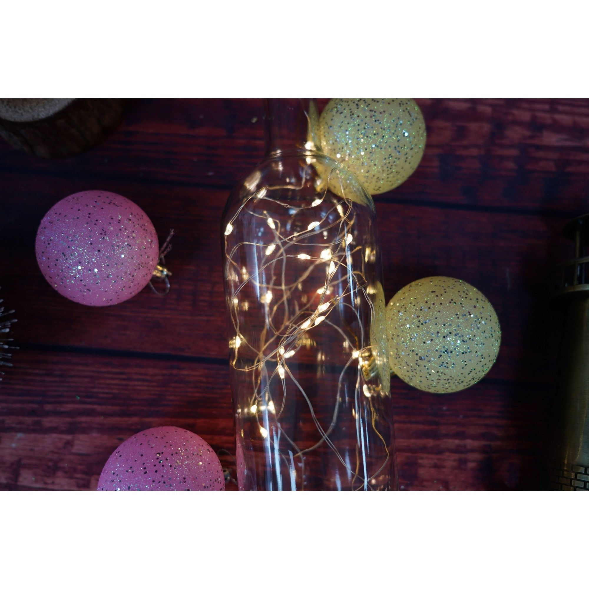 Instalație Crăciun 3 m 30 LED alb‑cald pe baterii – fir cupru flexibil interior/exterior