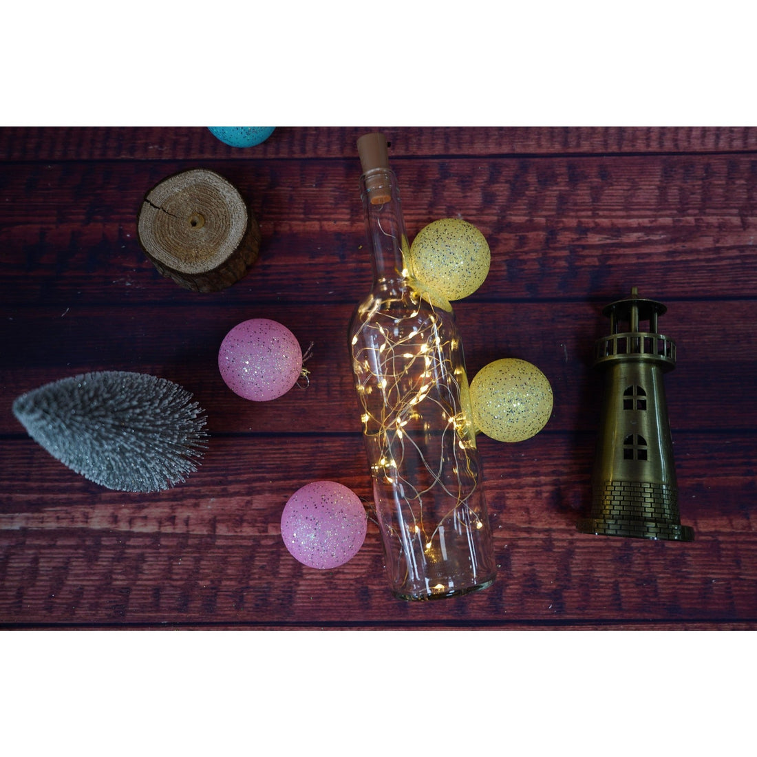 Instalație Crăciun 3 m 30 LED alb‑cald pe baterii – fir cupru flexibil interior/exterior