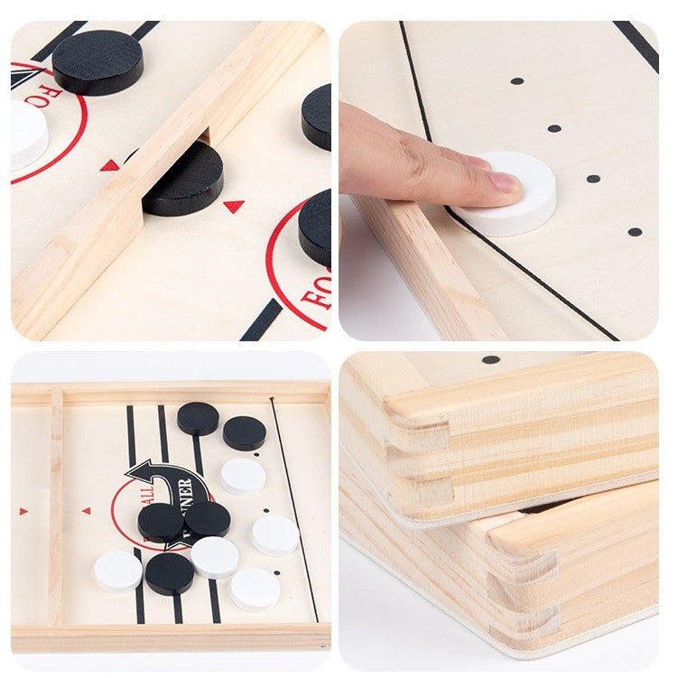 Joc foosball tip hockey pe gheață din lemn, 10 piese – distracție interactivă 54×29 cm