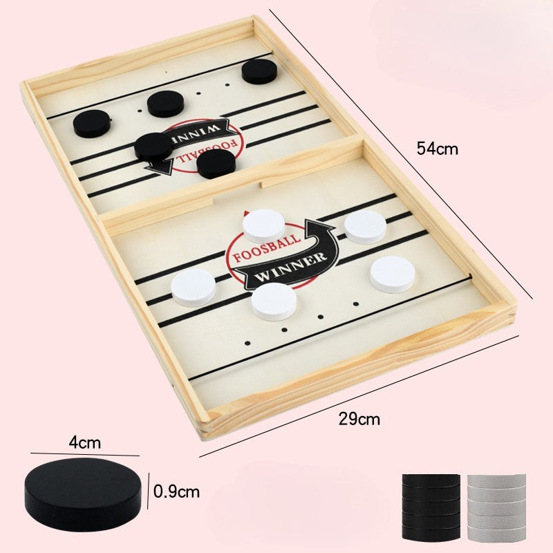 Joc foosball tip hockey pe gheață din lemn, 10 piese – distracție interactivă 54×29 cm