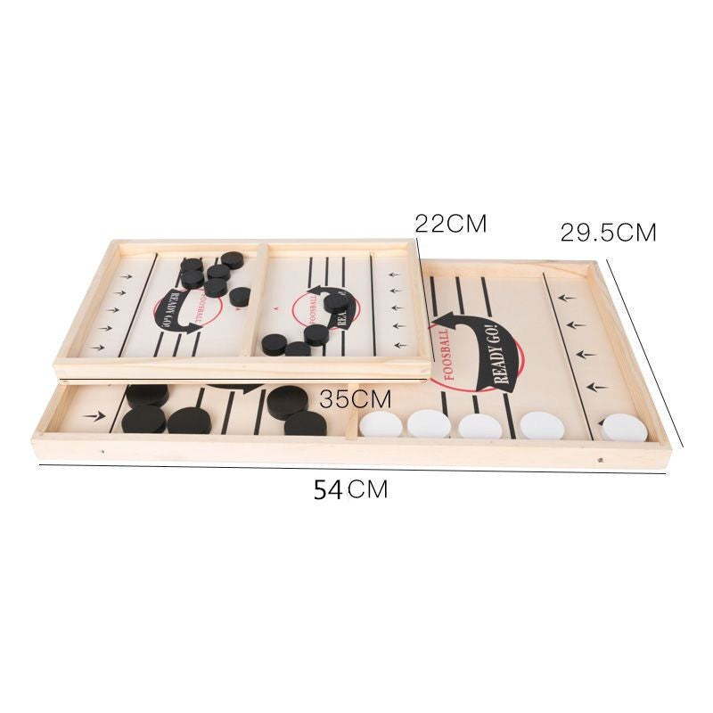 Joc foosball tip hockey pe gheață din lemn, 10 piese – distracție interactivă 54×29 cm