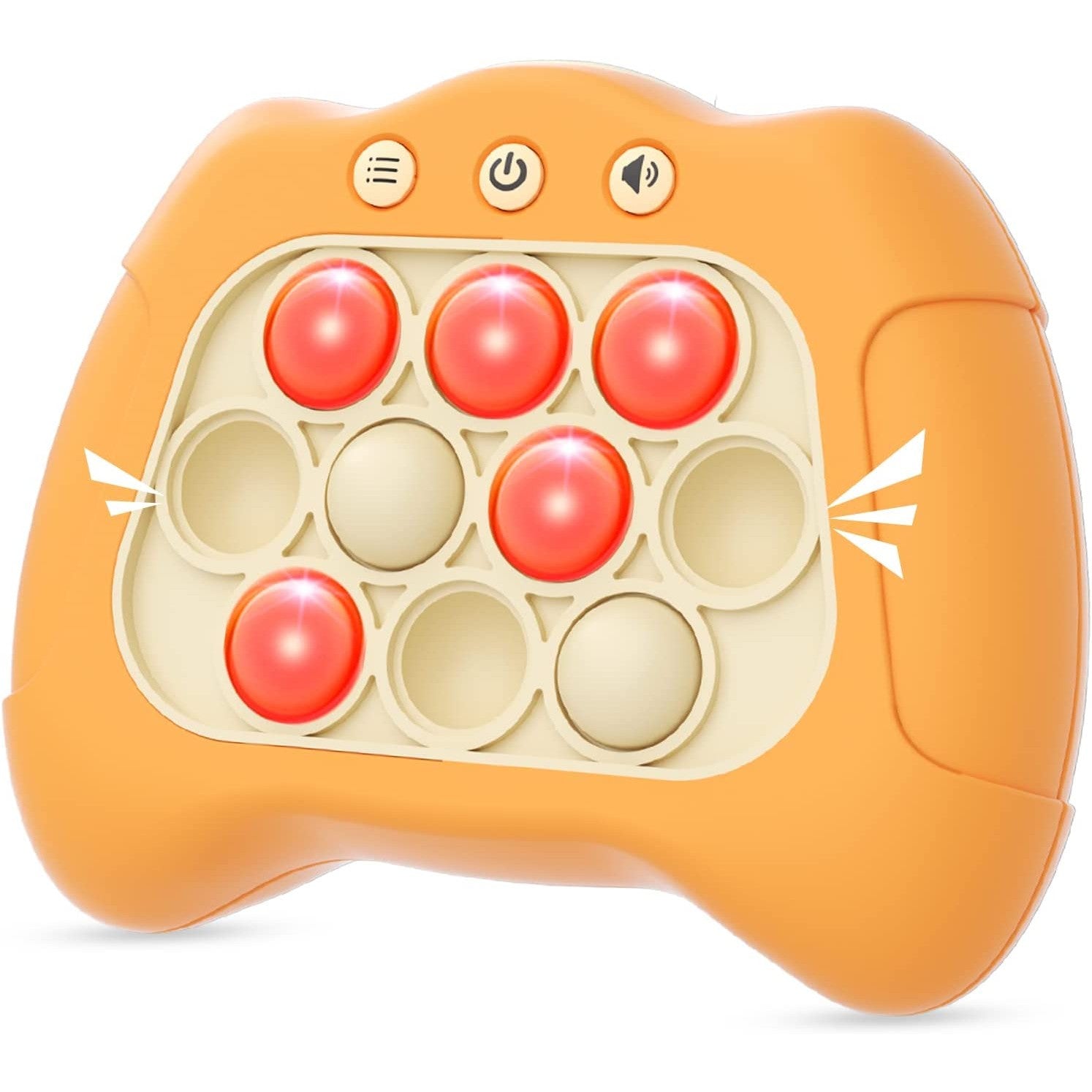 Joc Pop It Consolă Interactivă Antistres cu Baterii, Silicon și ABS – Portocaliu