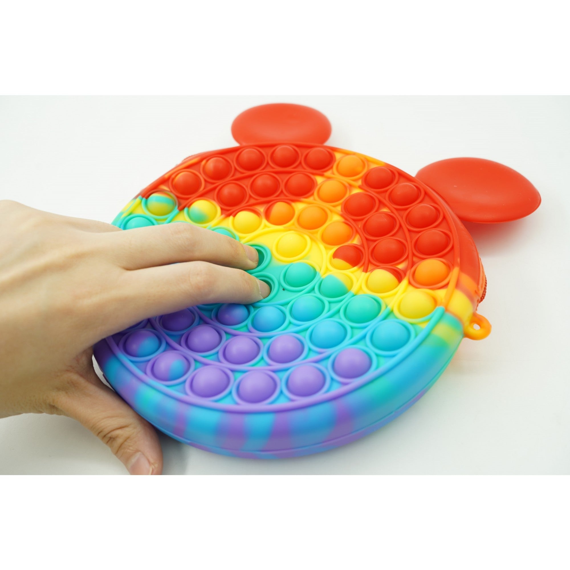 Jucărie antistres Pop‑It flip‑it din silicon – model geantă multicoloră