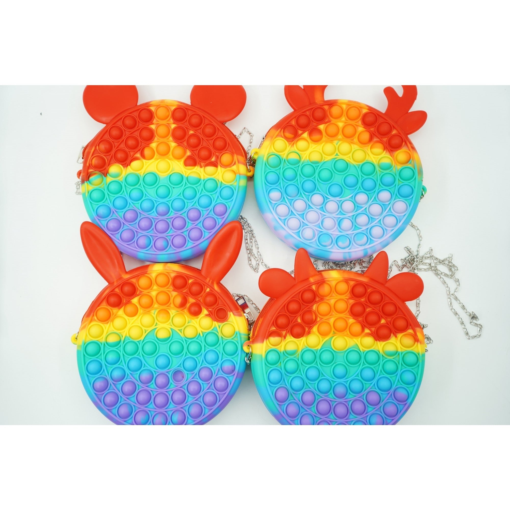 Jucărie antistres Pop‑It flip‑it din silicon – model geantă multicoloră