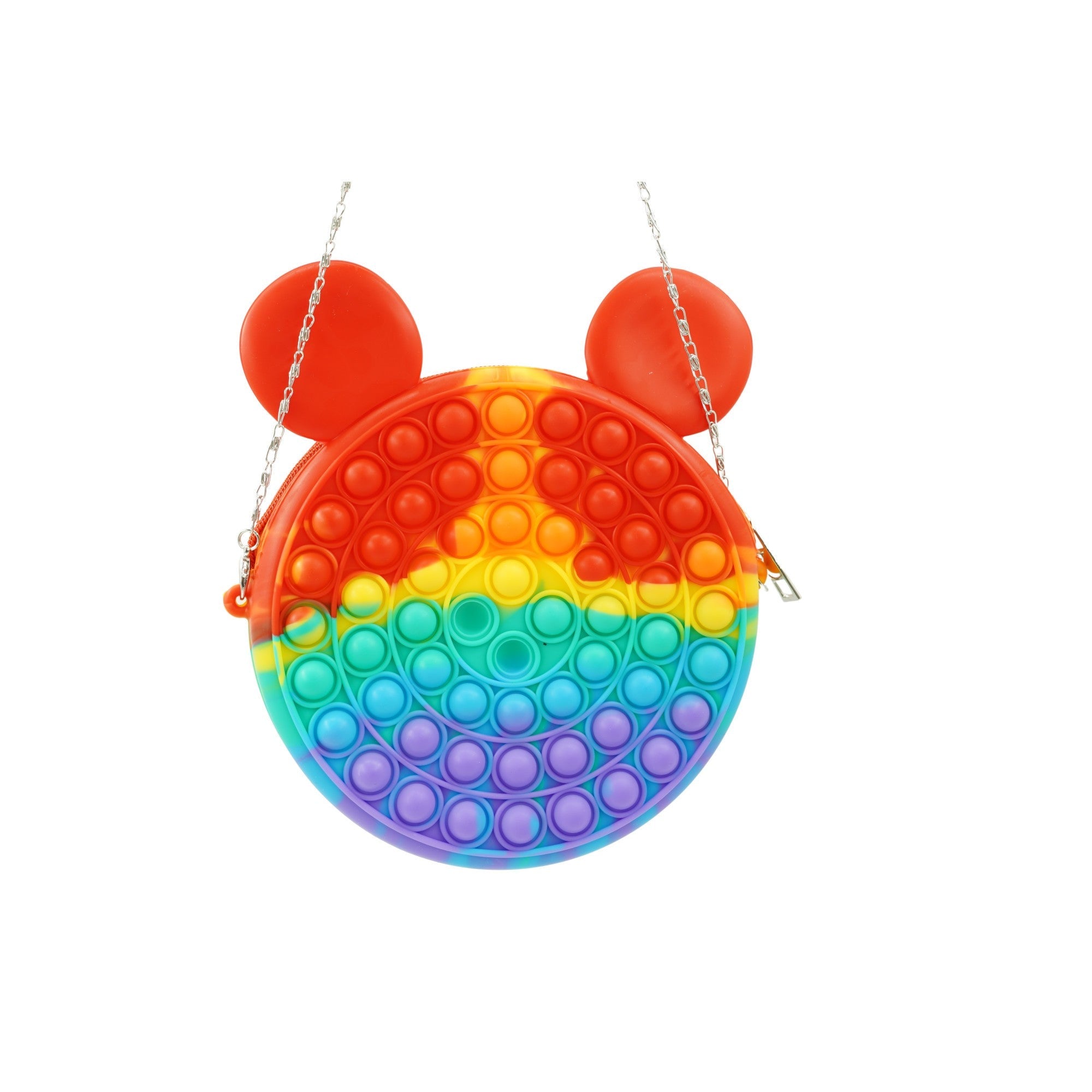 Jucărie antistres Pop‑It flip‑it din silicon – model geantă multicoloră