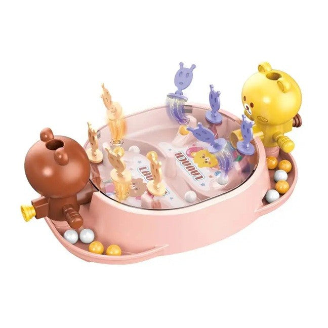 Joc de masă portabil Urșuleți 2 jucători 5+ ani – jucărie interactivă roz