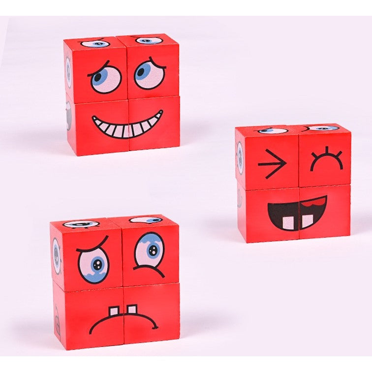 Cub educativ din lemn cu 64 de carduri – jucărie Montessori portabilă