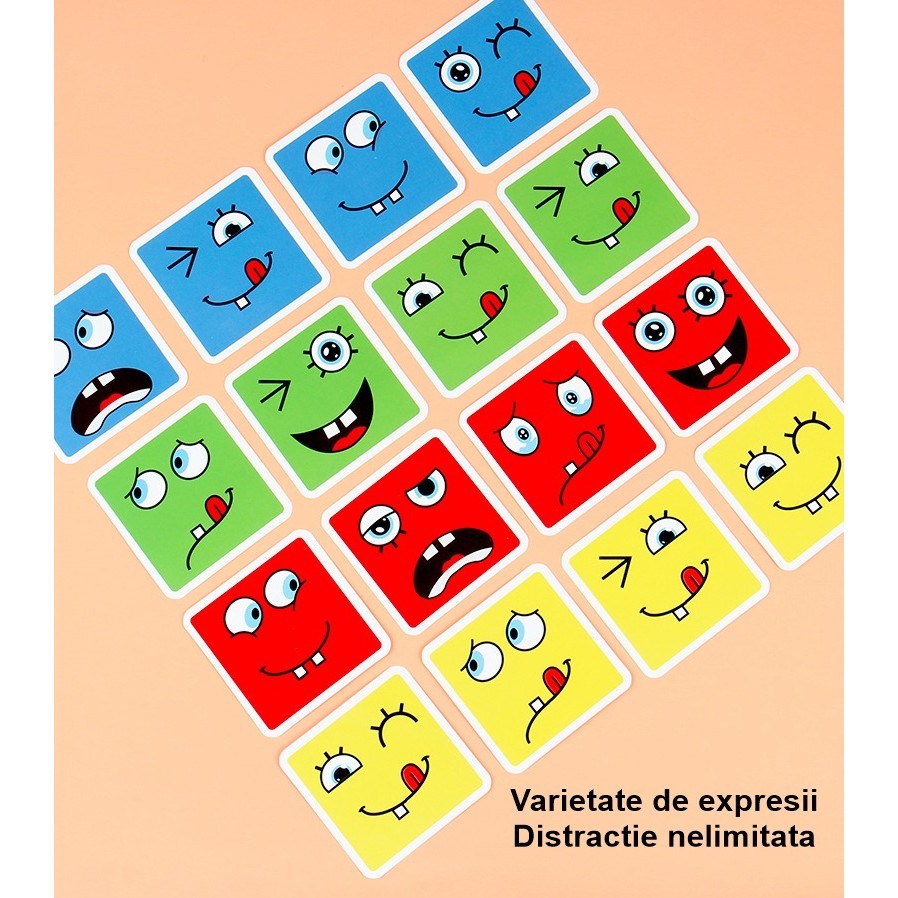 Cub educativ din lemn cu 64 de carduri – jucărie Montessori portabilă