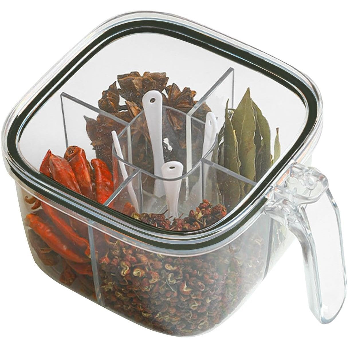 Cutie depozitare alimente cu 5 compartimente din plastic și silicon – etanșă și practică