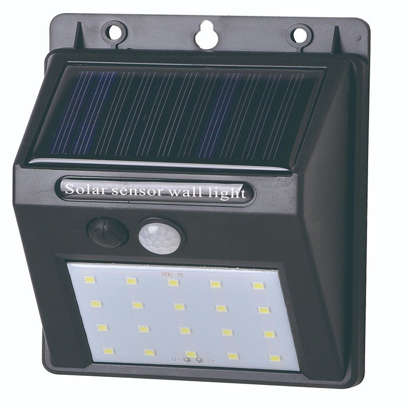 Lampă solară 20 LED cu senzor de mișcare – montaj perete, fără cabluri