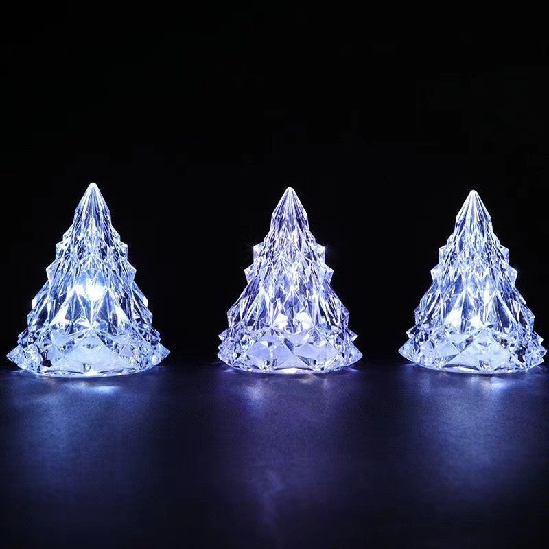 Lampă de veghe tip iceberg cu lumină rece, pe baterii – design transparent, 6.5x8 cm