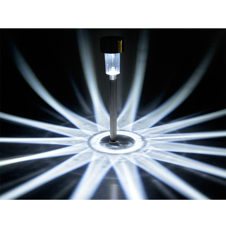 Lampă solară LED decorativă pentru grădină, argintie, lumină alb rece