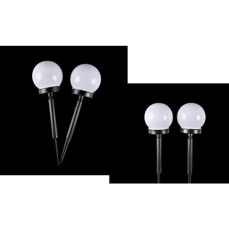 Set 2 lampi solare LED sferice multicolor 10 cm – iluminat decorativ exterior