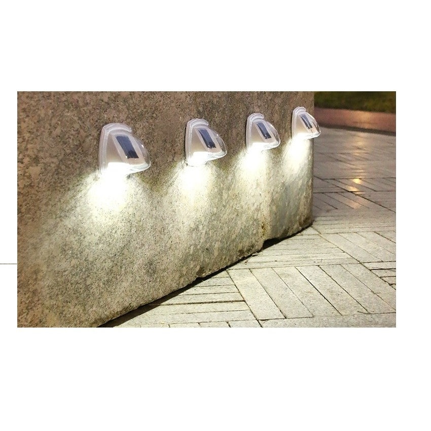 Lampa solară LED de perete, 8 LED-uri alb cald, impermeabilă, cu senzor