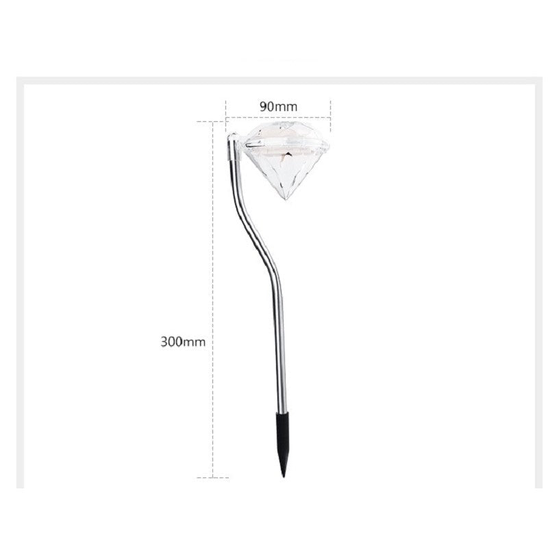 Lampă solară LED pentru grădină, tip diamant, multicoloră, 30 cm, 600mAh
