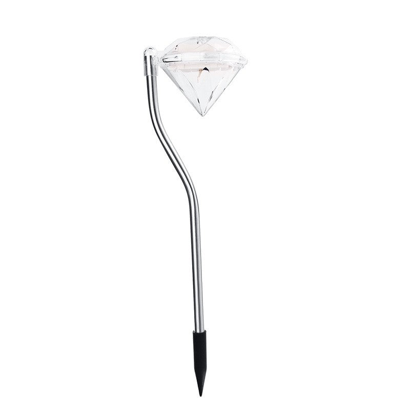 Lampă solară LED pentru grădină, tip diamant, multicoloră, 30 cm, 600mAh