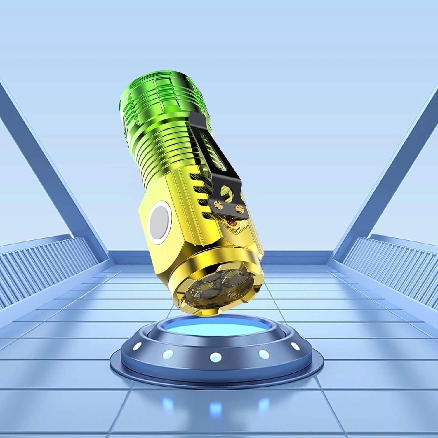 Lanternă LED cu 3 Nuclee, USB Reîncărcabilă, Autonomie Lungă și Magnet