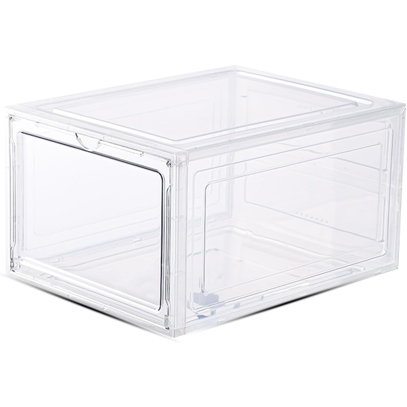 Cutie Organizatoare Transparentă pentru Pantofi – Ușă Magnetică Frontală, Stivuibilă, 36x28x21cm