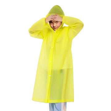 Pelerină de ploaie copii EVA 100–145 cm, galben – impermeabilă cu capse