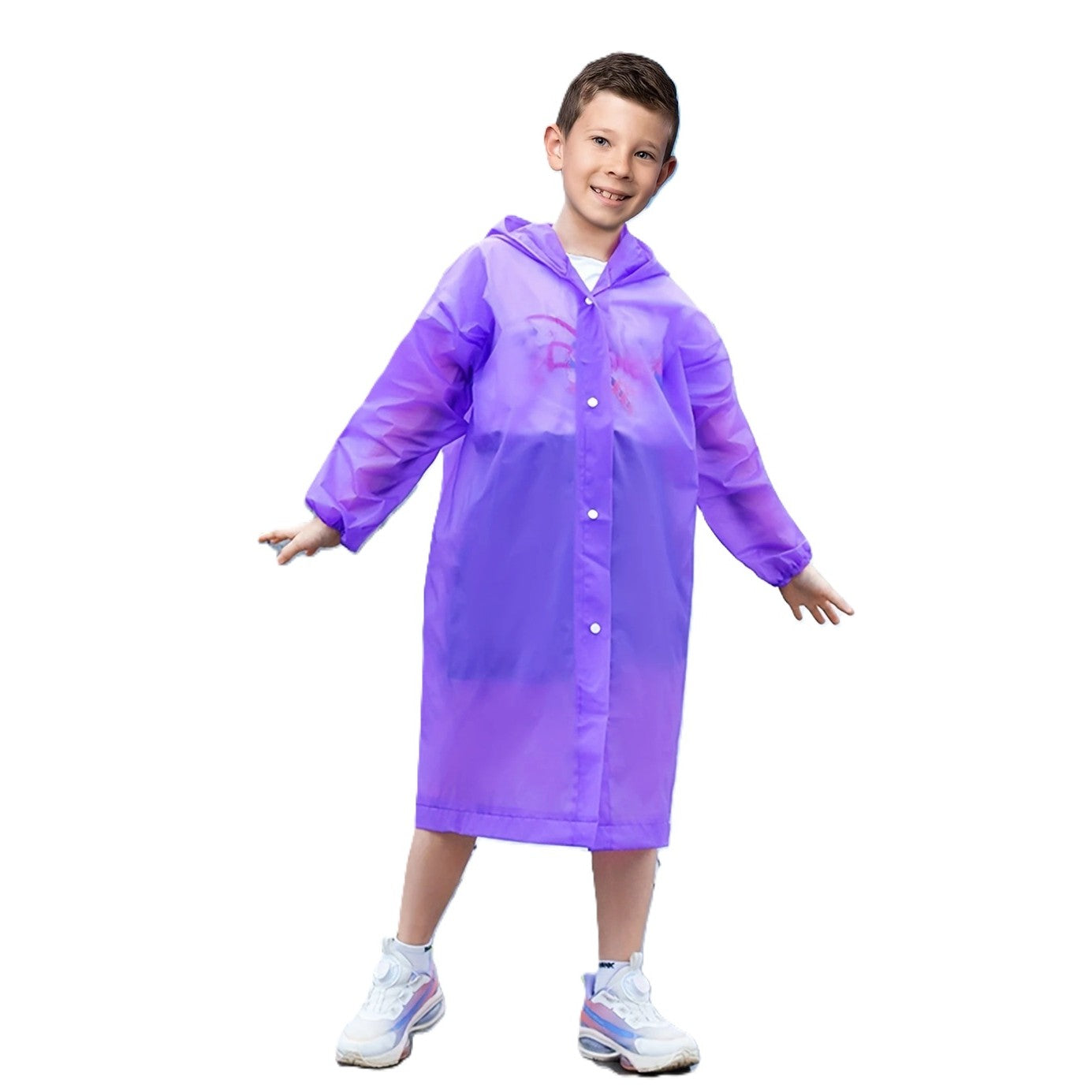 Pelerină de ploaie copii EVA 100–145 cm, galben – impermeabilă cu capse