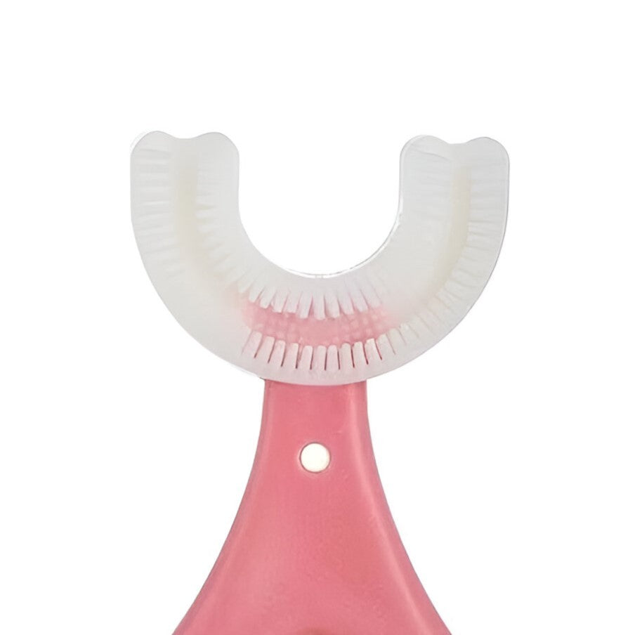 Periuță de Dinți în Formă de U pentru Copii 2–6 Ani – Peri Moi, Roz, Model Inimă