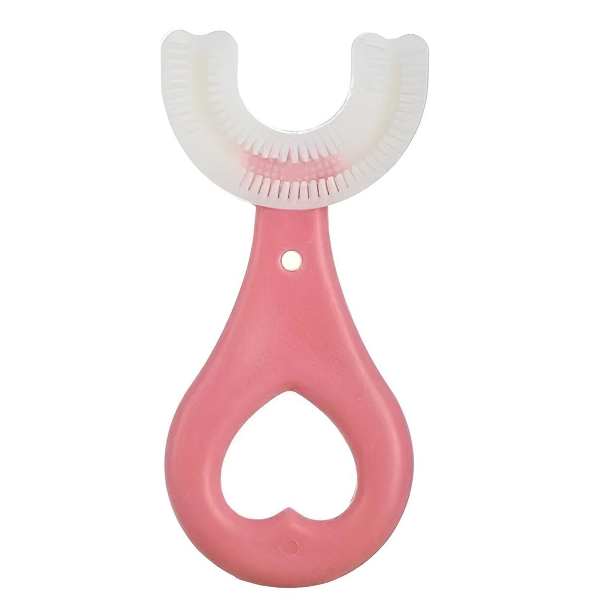 Periuță de Dinți în Formă de U pentru Copii 2–6 Ani – Peri Moi, Roz, Model Inimă