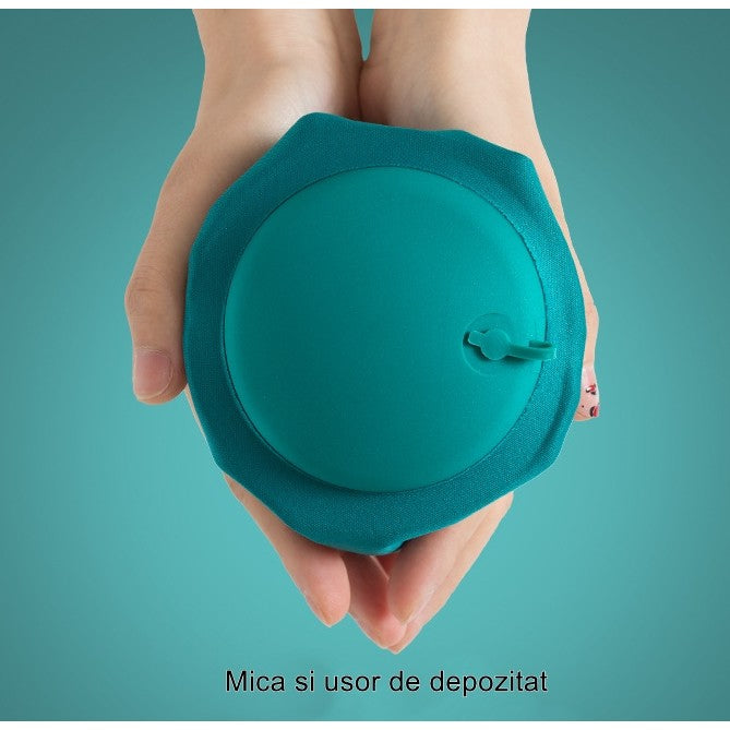 Pernă de gât gonflabilă în formă de U – portabilă, catifelată, ideală pentru călătorii