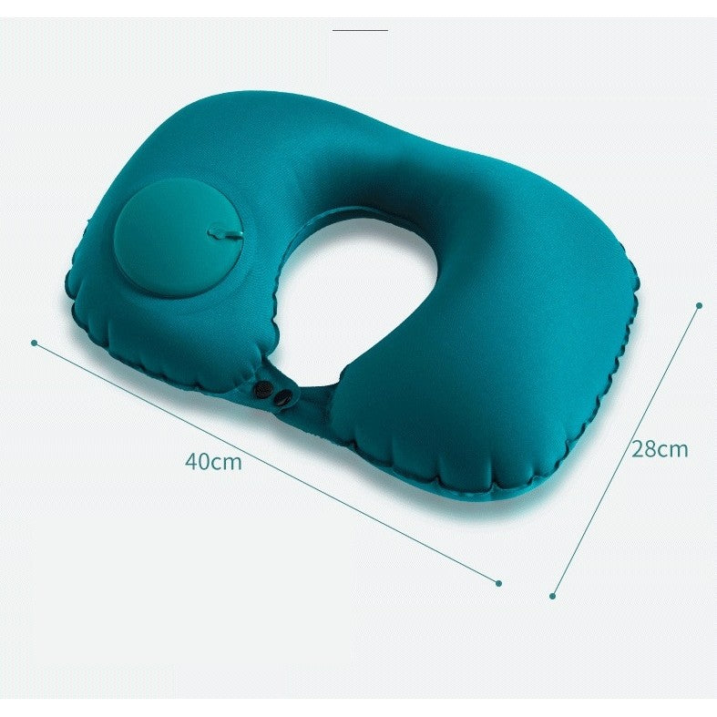 Pernă de gât gonflabilă în formă de U – portabilă, catifelată, ideală pentru călătorii