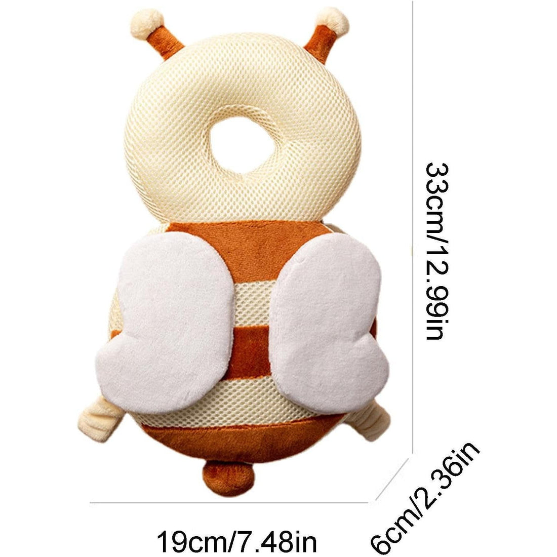 Perna rucsac pentru protecția capului bebeluși, tetieră tip albină, design plasa - MODEL 11