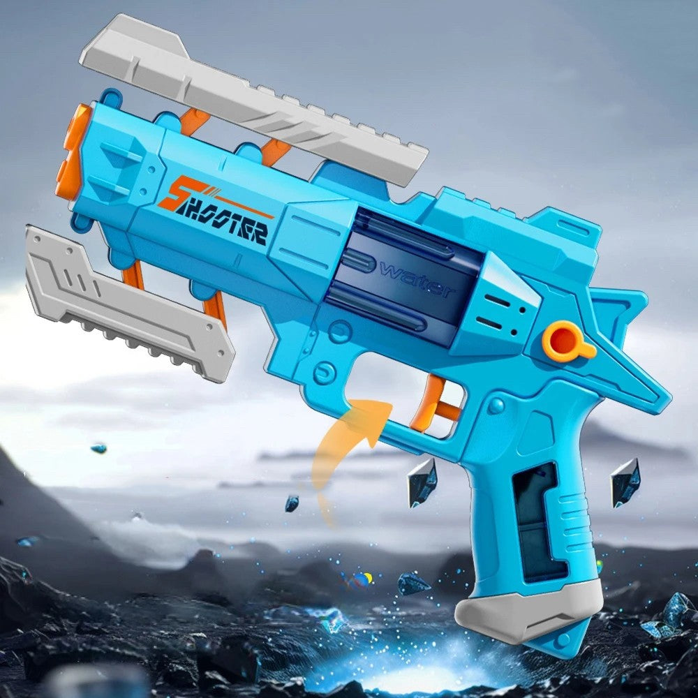 Pistol cu Apă Manual pentru Copii – Jucărie Sigură, Design Nou, 23 cm, Albastru