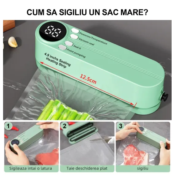 Aparat Vidat Portabil 3 in 1 pentru Alimente Solide si Lichide 30 cm