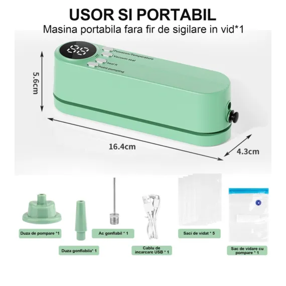 Aparat Vidat Portabil 3 in 1 pentru Alimente Solide si Lichide 30 cm