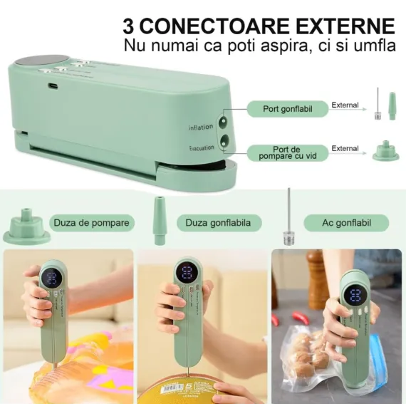 Aparat Vidat Portabil 3 in 1 pentru Alimente Solide si Lichide 30 cm