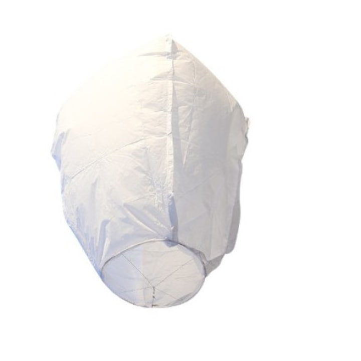 Lampion zburător biodegradabil alb – hârtie ecologică, lansare festivă