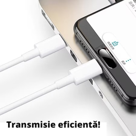 Set Incarcator Universal Fast Charge 20W si Cablu de Date Fast Charge 1M Type-C - Type-C, compatibil cu Samsung, Huawei si alte dispozitive cu intrarea Type C, Alb