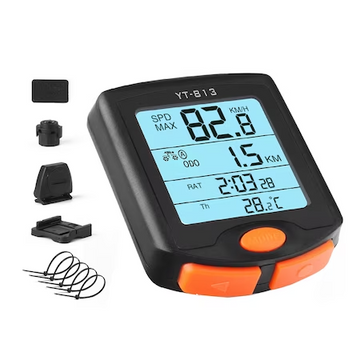 Computer pentru Biciclete, Velogo, Vitezometru, Impermeabil, Wireless, Portocaliu/Negru