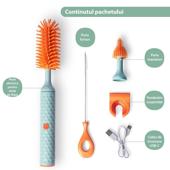 Perie Electrica pentru Curatat Biberoane si Pahare