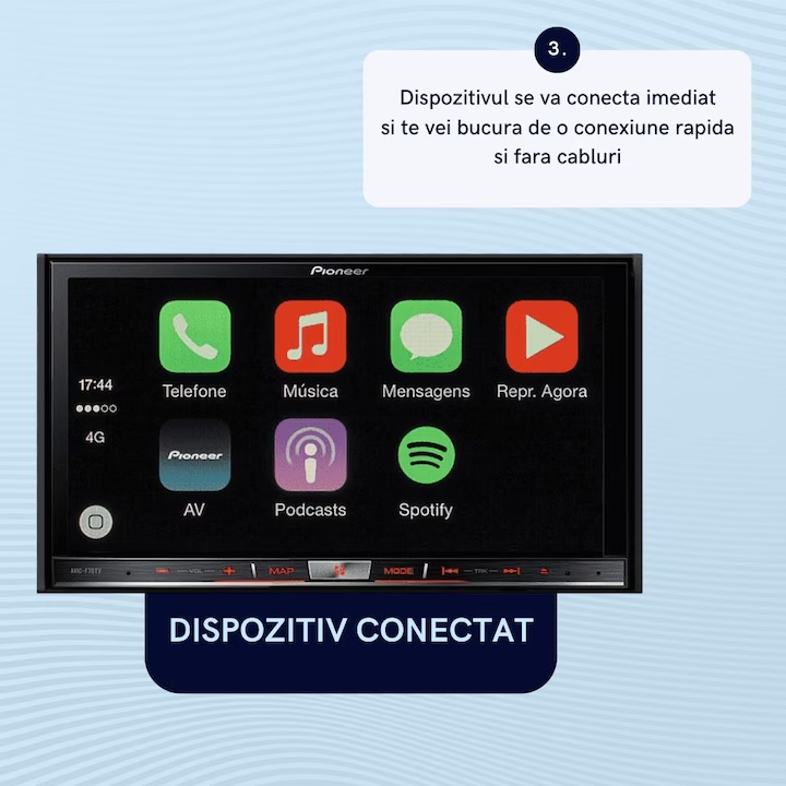 Adaptor Wireless Compatibil cu Apple Carplay si Android Auto, PRINTERY®, Fara Lag, Stabil, Actualizare la zi, Compatibil cu masinile fabricate incepand din 2015 si dispozitivele iOS 10+ si Android 11, Alb