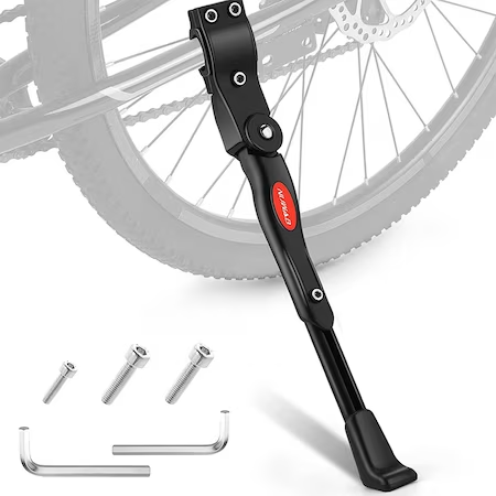 Cric pentru bicicleta, Aluminiu, Reglabil, 39 cm, Negru