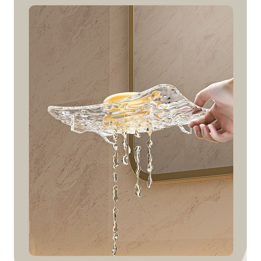 Savonieră plastic gri cu scurgere – design modern 15×9 cm