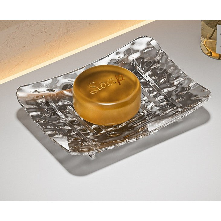 Savonieră plastic gri cu scurgere – design modern 15×9 cm