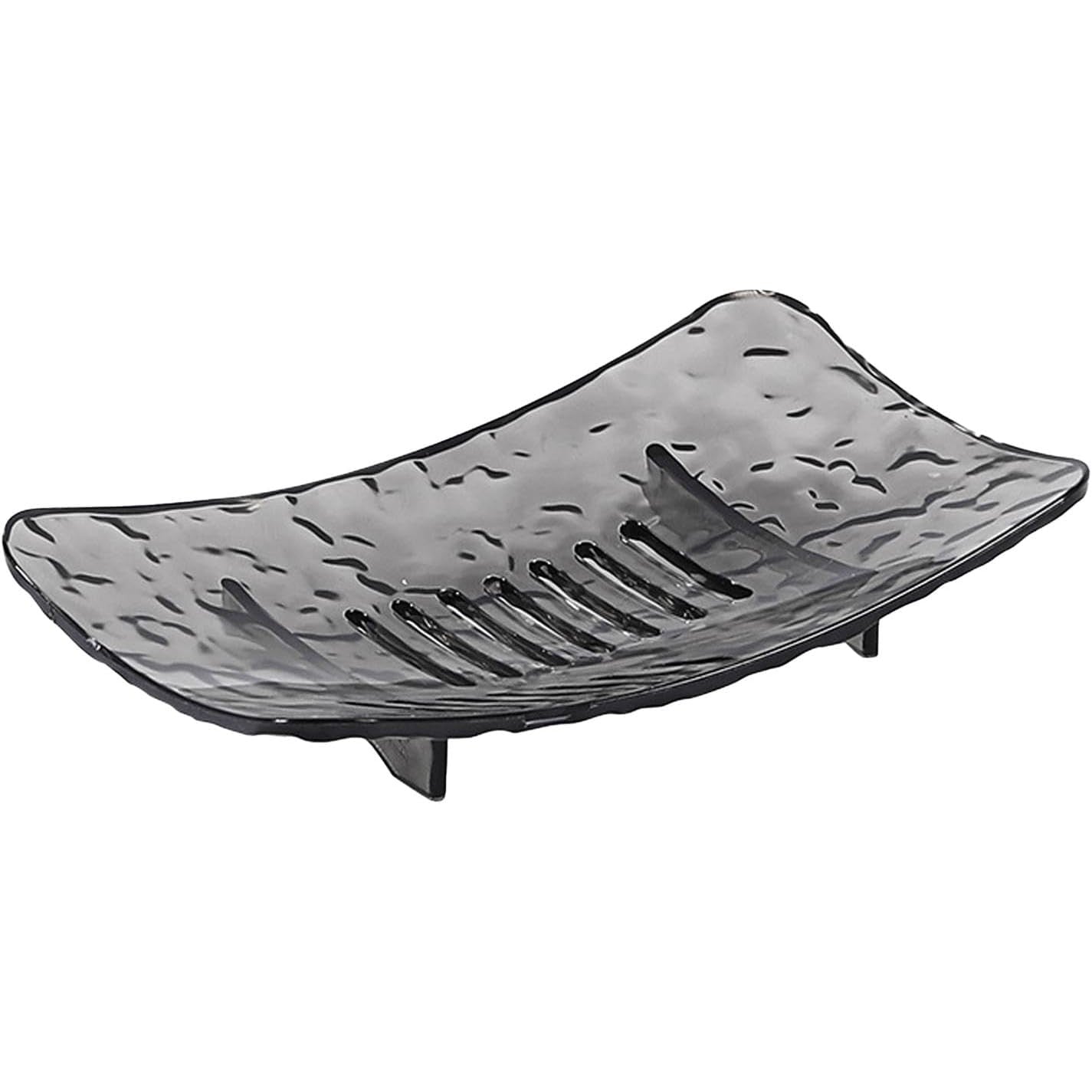 Savonieră plastic gri cu scurgere – design modern 15×9 cm