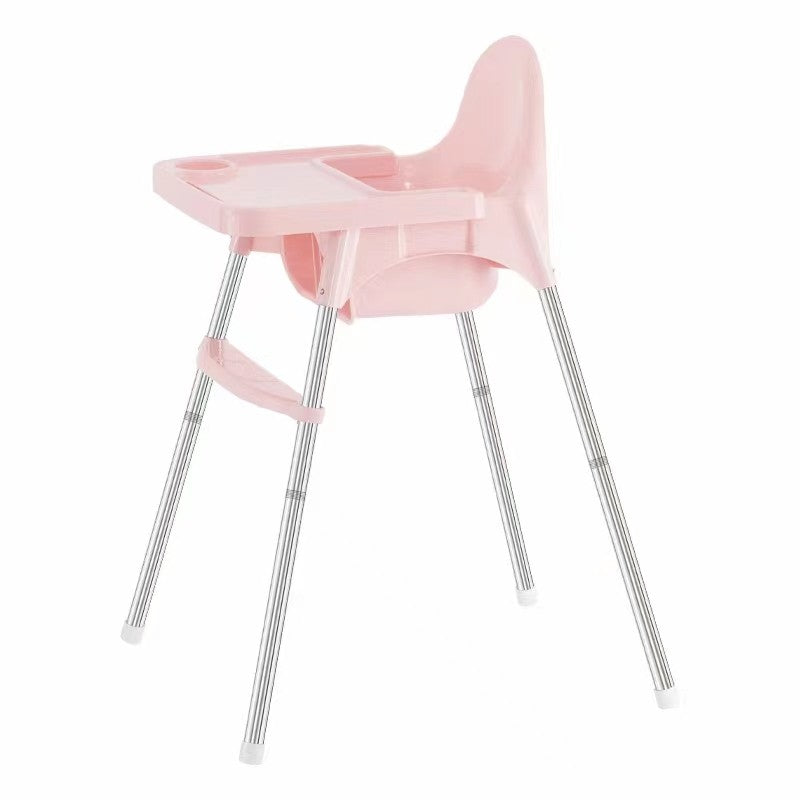 Scaun telescopic de masă pentru bebeluși și copii, cu suport pentru picioare și centură de siguranță reglabilă – ideal pentru vârsta 6-32 luni, roz