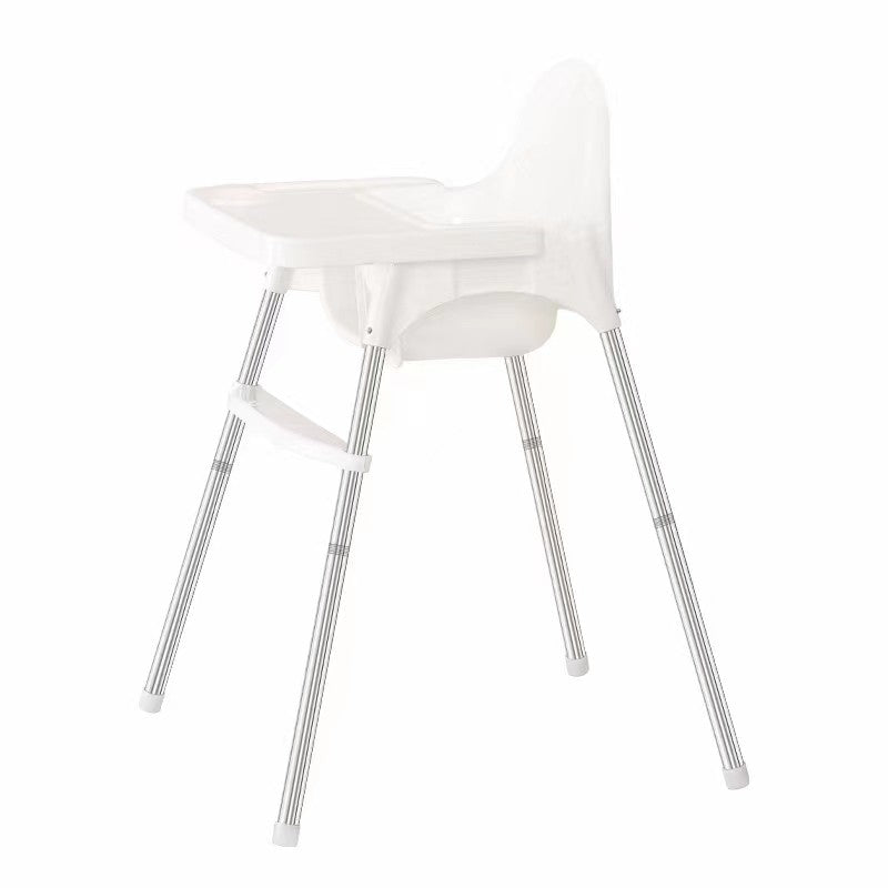 Scaun de Masă Telescopic pentru Bebeluși 6–32 Luni – Reglabil cu Centură și Suport Picioare, Alb