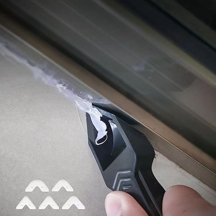 Set racletă pentru îndepărtare adeziv, silicon și lipici cu 5 capete din silicon