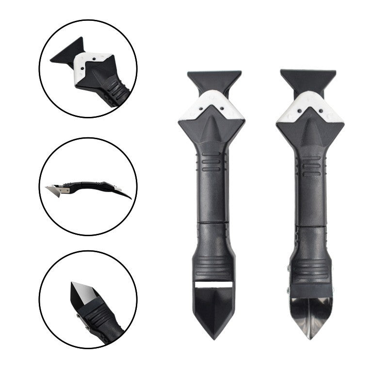 Set racletă pentru îndepărtare adeziv, silicon și lipici cu 5 capete din silicon