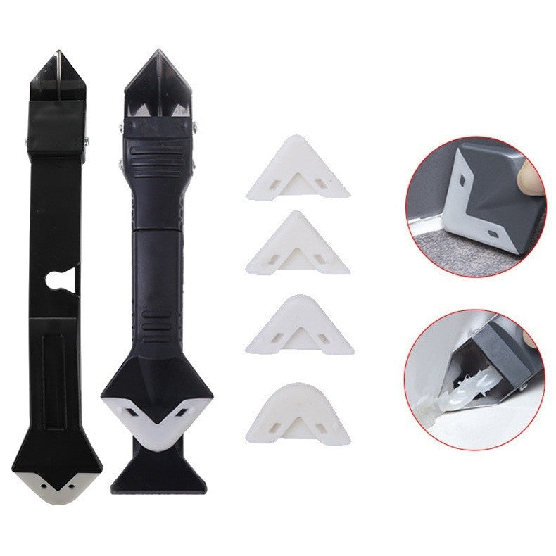 Set racletă pentru îndepărtare adeziv, silicon și lipici cu 5 capete din silicon