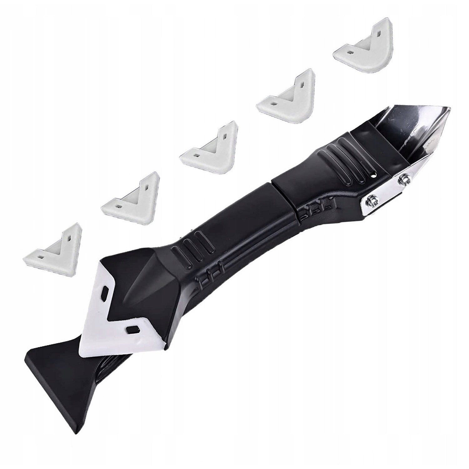 Set racletă pentru îndepărtare adeziv, silicon și lipici cu 5 capete din silicon