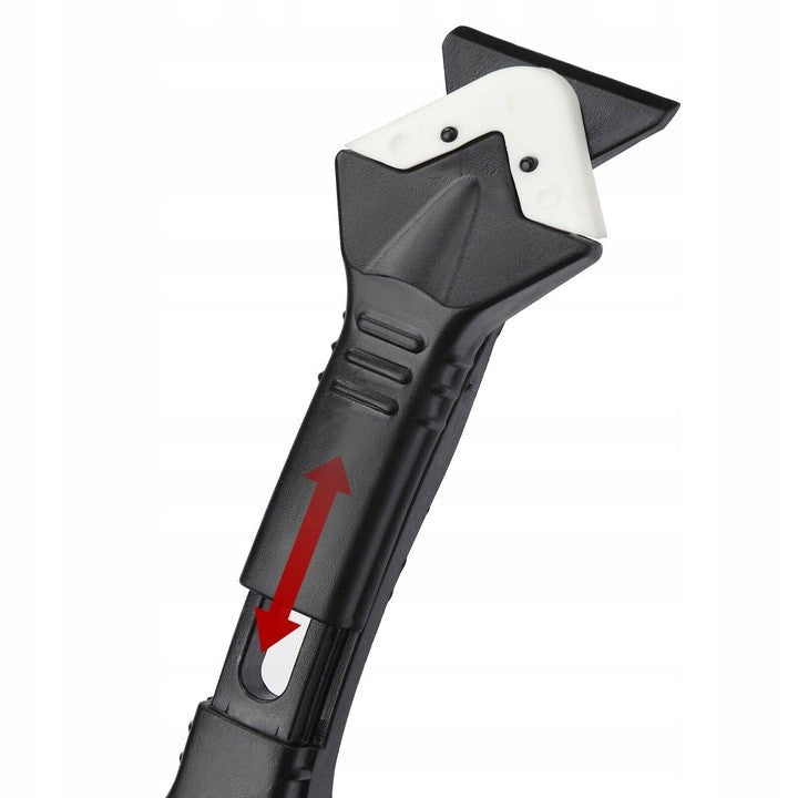 Set racletă pentru îndepărtare adeziv, silicon și lipici cu 5 capete din silicon