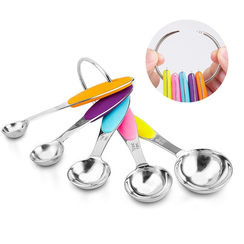 Set 10 piese măsurare bucătărie – linguri și căni gradate inox și silicon